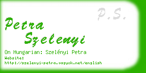 petra szelenyi business card